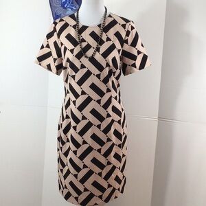 Trina Turk stretch knit geo pattern sheath dress M